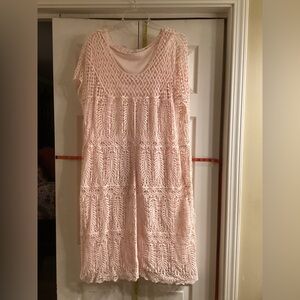 Elegant Pink Lace Dress with liner slip
